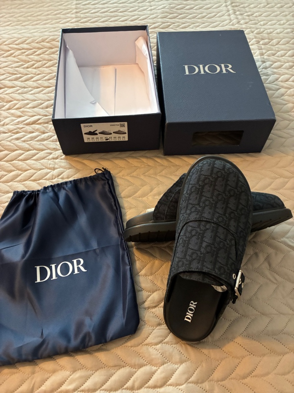 Dior Black Monogram Slip-On Loafers